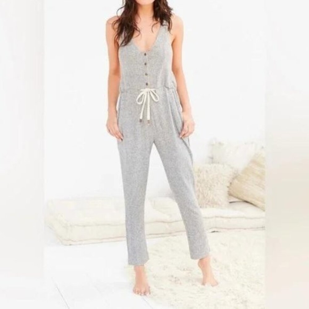 Urban Outfitters Out From Under Gray Thermal Jumpsuit Size XS Neutral Lounge